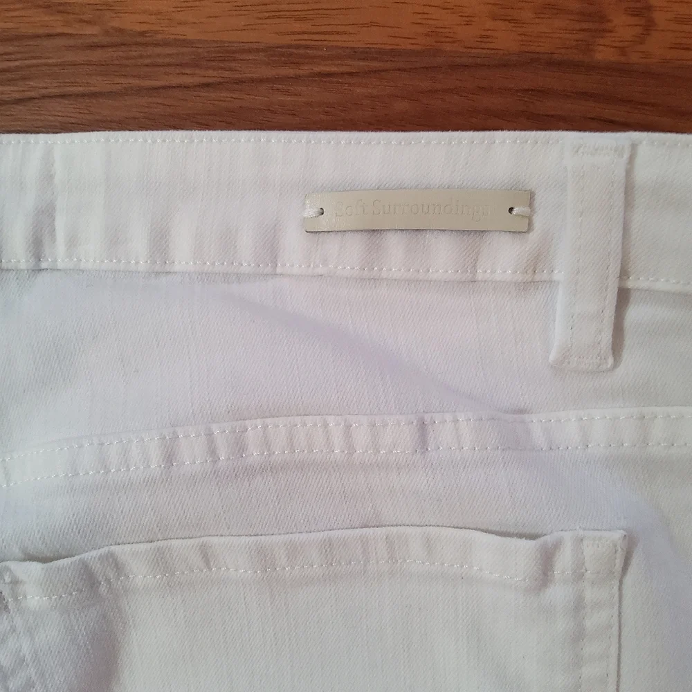 New Soft Surroundings White Capri Bermuda Jean Shorts Pants Size 18 - Picture 5 of 7
